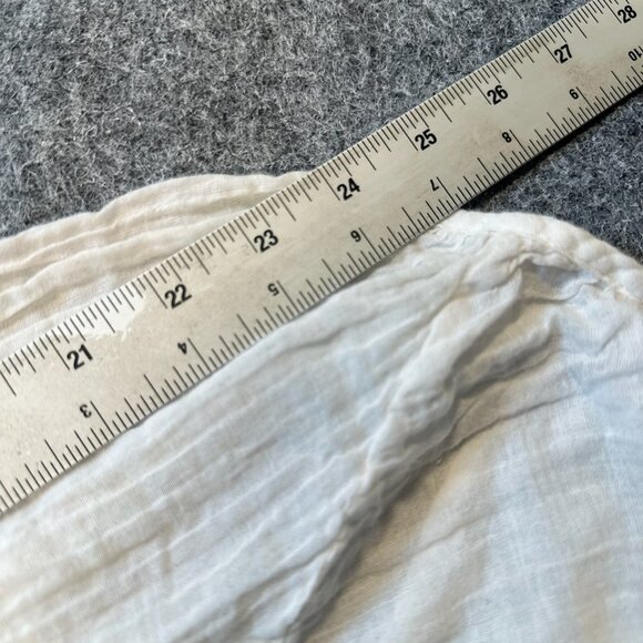 Lush Peasant Blouse WMNS L White Boho Cottagecore Feminine Ruffle V-Neck Top - Picture 13 of 14